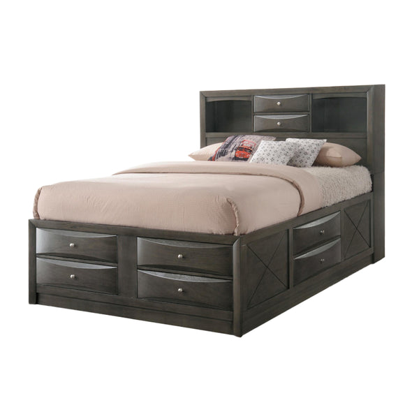 ACME Ireland Gray Oak Queen Bed with Storage Model 22700Q