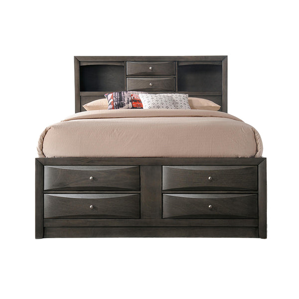 ACME Ireland Gray Oak Queen Bed with Storage Model 22700Q