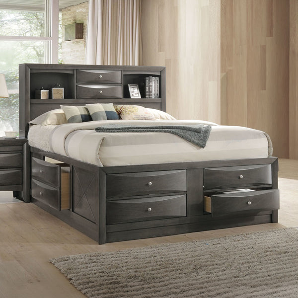 ACME Ireland Gray Oak Queen Bed with Storage Model 22700Q