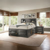 ACME Ireland Gray Oak Queen Bed with Storage Model 22700Q