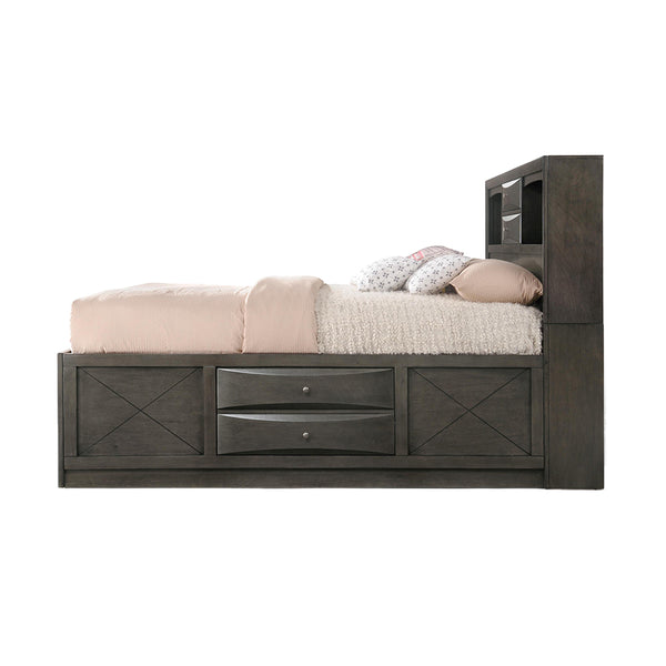 ACME Ireland Gray Oak Full Bed with Storage Model 22710F