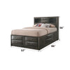 ACME Ireland Gray Oak Full Bed with Storage Model 22710F