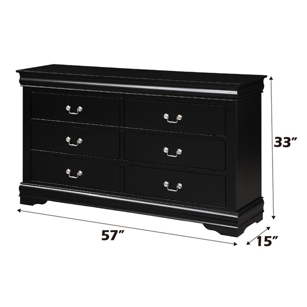 ACME Louis Philippe Black Dresser Model 23735