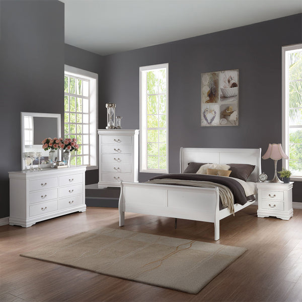 ACME Louis Philippe White Queen Bed Model 23830Q