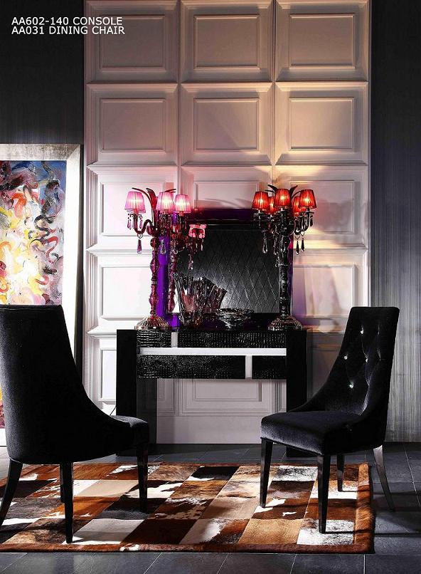 A&X Charlotte Black Velour Dining Chair (Set Of 2) Model VGUNAA031