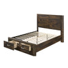 ACME Elettra Rustic Walnut Queen Bed with Storage Model 24200Q