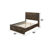 ACME Elettra Rustic Walnut Queen Bed with Storage Model 24200Q