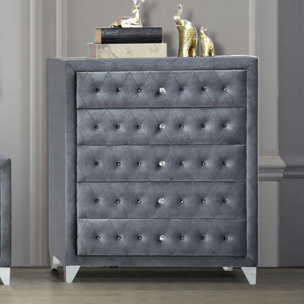 ACME Dante Gray Velvet Chest Model 24236