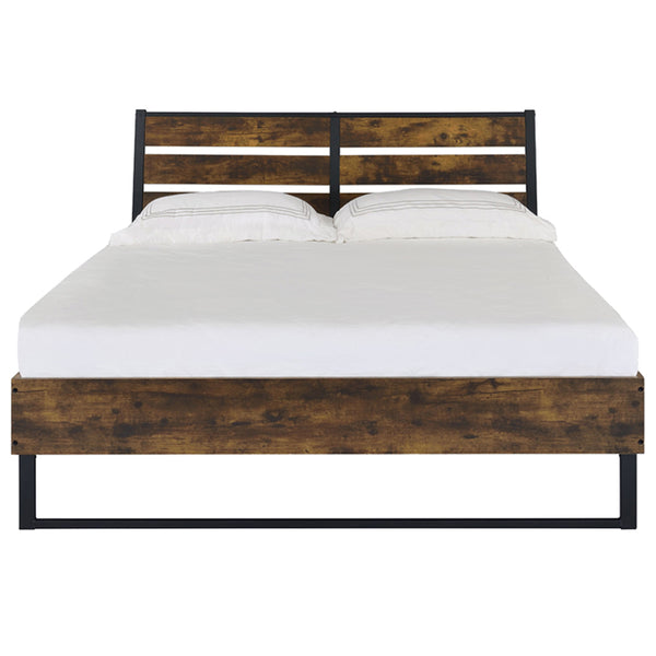 ACME Juvanth Rustic Oak & Black Eastern King Bed Model 24247EK