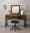 ACME Juvanth Rustic Oak & Black Vanity Desk & Mirror Model 24267