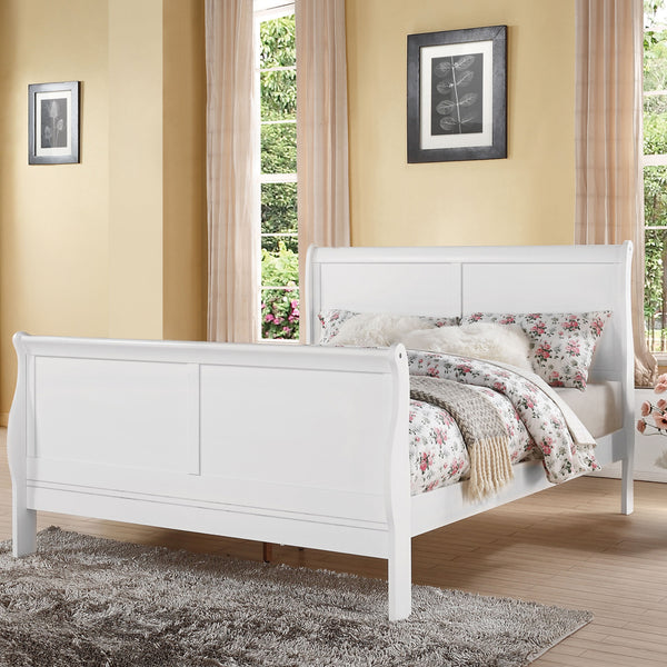 ACME Louis Philippe III White Eastern King Bed Model 24497EK