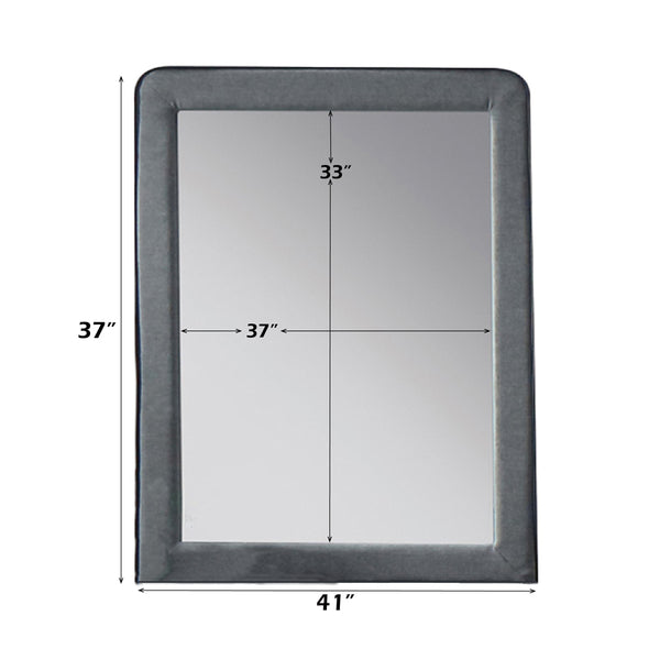 ACME Valda Light Gray Fabric Mirror Model 24524