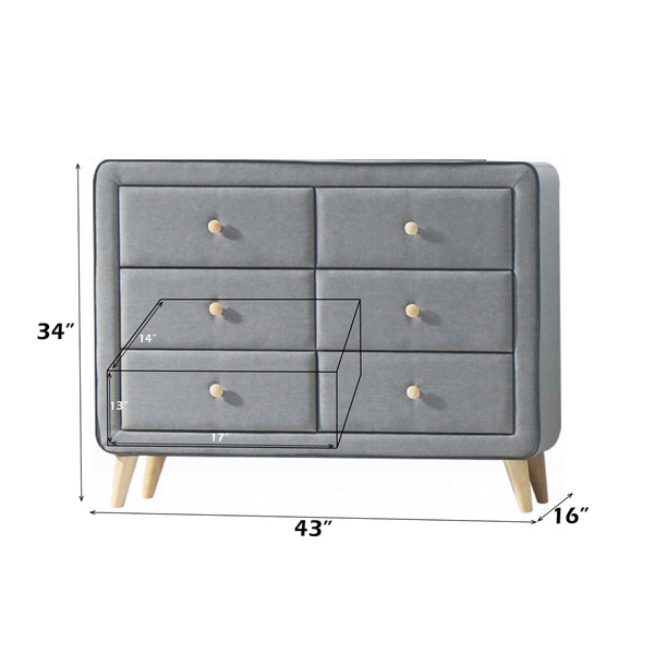 ACME Valda Light Gray Fabric Dresser Model 24525
