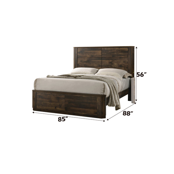 ACME Elettra Rustic Walnut Eastern King Bed Model 24847EK