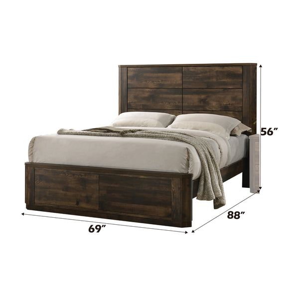 ACME Elettra Rustic Walnut Queen Bed Model 24850Q