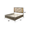 ACME Skylar LED Synthetic Leather & Dark Champagne Eastern King Bed with Storage & LED Model 25317EK