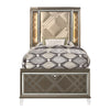 ACME Skylar LED Synthetic Leather & Dark Champagne Full Bed with Storage & LED Model 25335F
