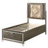 ACME Skylar LED Synthetic Leather & Dark Champagne Full Bed with Storage & LED Model 25335F