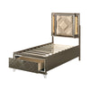 ACME Skylar LED Synthetic Leather & Dark Champagne Twin Bed with Storage & LED Model 25340T