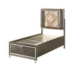 ACME Skylar LED Synthetic Leather & Dark Champagne Twin Bed with Storage & LED Model 25340T
