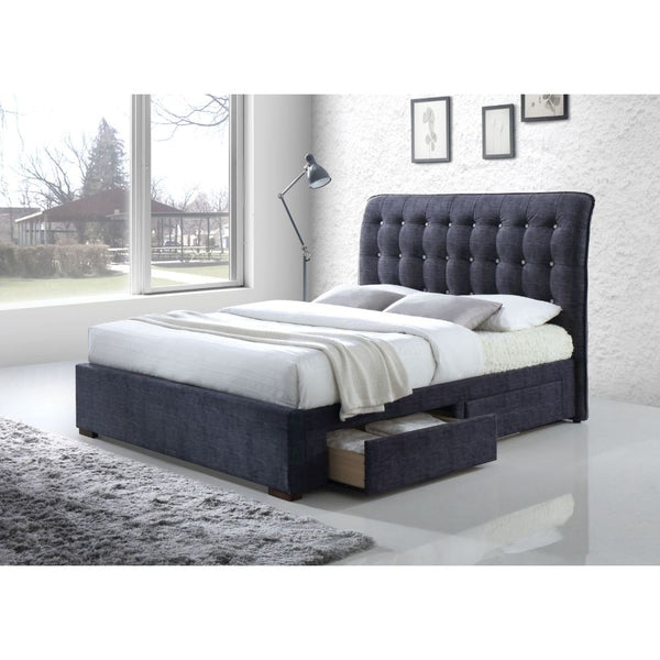 ACME Drorit Dark Gray Fabric Eastern King Bed with Storage Model 25677EK