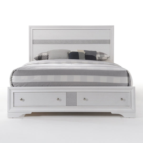 ACME Naima White Eastern King Bed with Storage Model 25767EK
