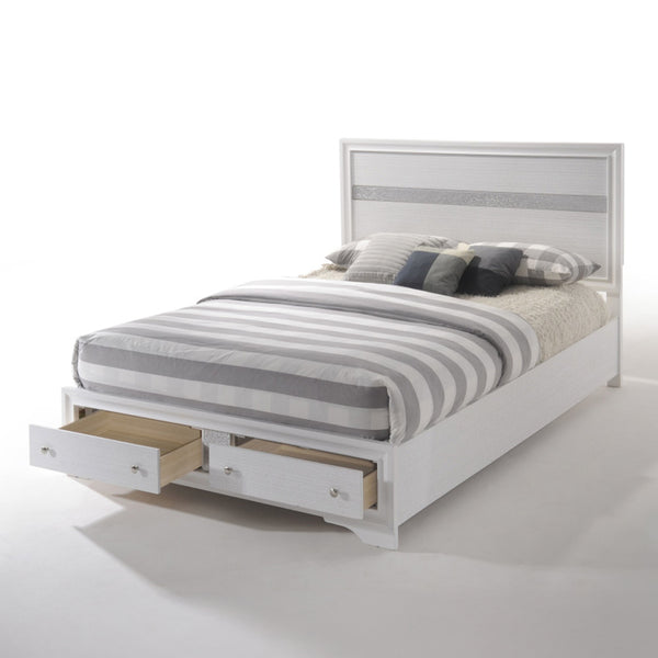 ACME Naima White Queen Bed with Storage Model 25770Q
