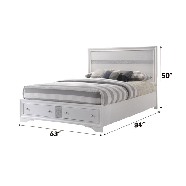 ACME Naima White Queen Bed with Storage Model 25770Q