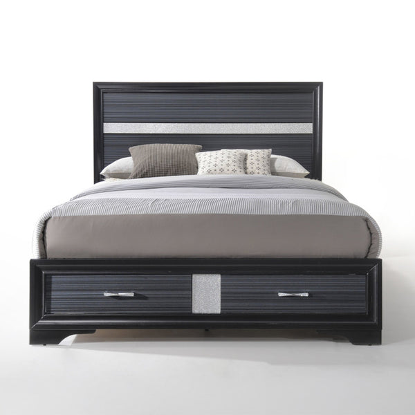 ACME Naima Black Queen Bed with Storage Model 25900Q