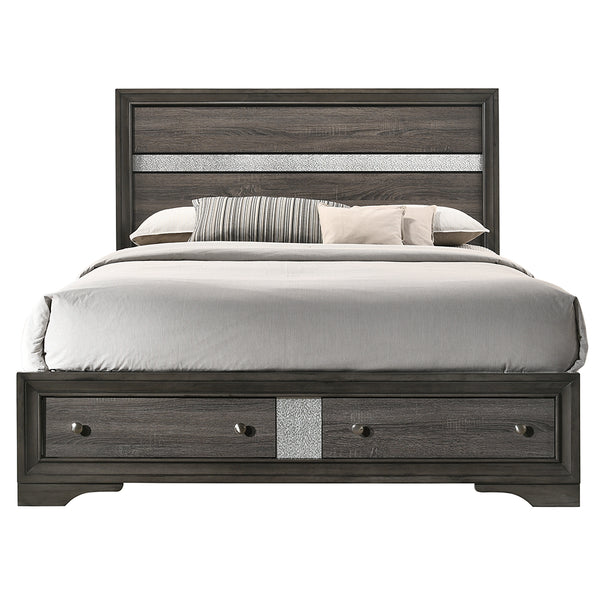 ACME Naima Gray Queen Bed with Storage Model 25970Q