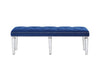 ACME Varian Blue Velvet Mirrored & Sliver Bench Model 26157