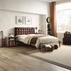 ACME Brancaster Vintage Brown Top Grain Leather Queen Bed Model 26210Q