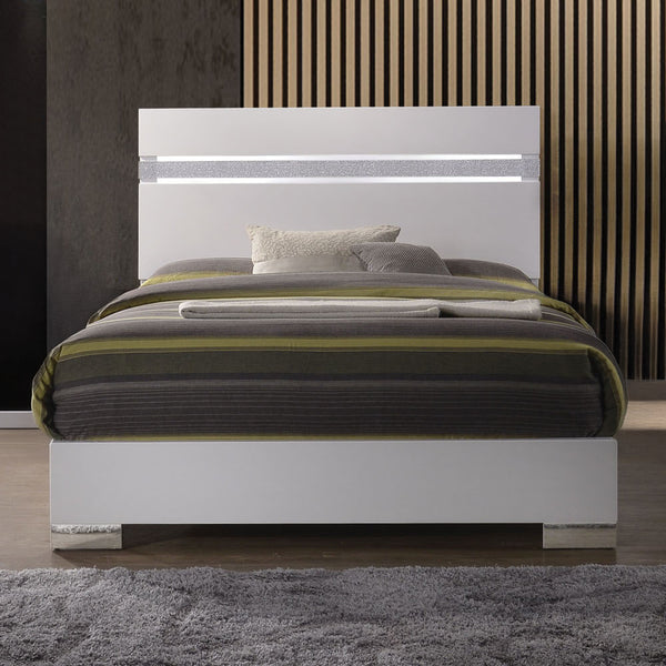 ACME Naima II White High Gloss Eastern King Bed Model 26767EK