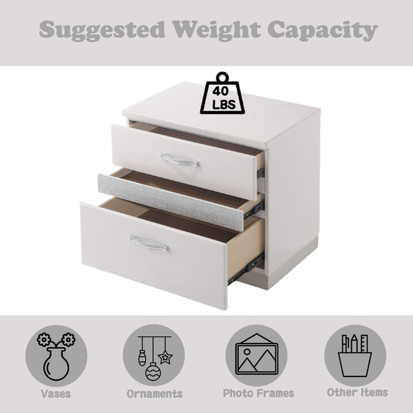 ACME Naima II White High Gloss Nightstand Model 26773