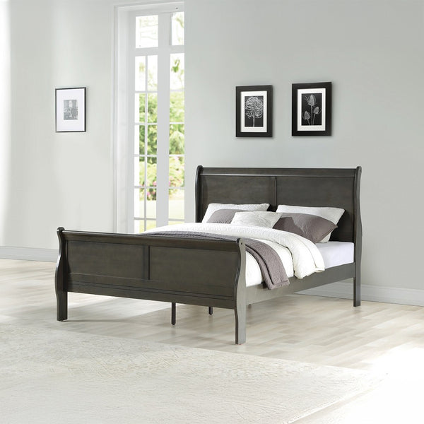 ACME Louis Philippe Dark Gray Eastern King Bed Model 26787EK