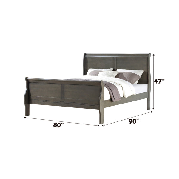 ACME Louis Philippe Dark Gray Eastern King Bed Model 26787EK