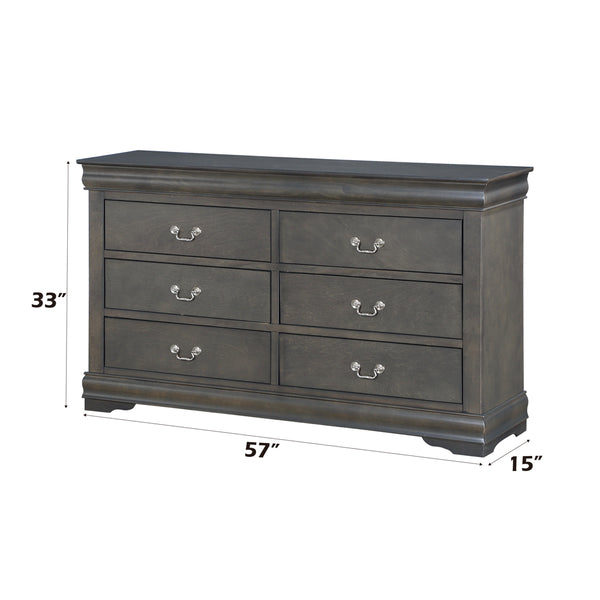 ACME Louis Philippe Dark Gray Dresser Model 26795