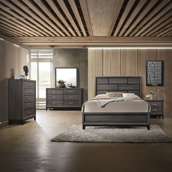 ACME Valdemar Weathered Gray Queen Bed Model 27050Q