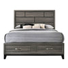 ACME Valdemar Weathered Gray Queen Bed with Storage Model 27060Q