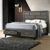 ACME Valdemar Weathered Gray Queen Bed with Storage Model 27060Q