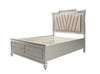 ACME Kaitlyn Synthetic Leather & Champagne Eastern King Bed with Storage & LED Model 27227EK