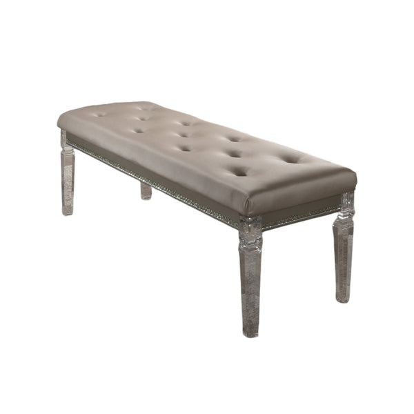 ACME Kaitlyn Synthetic Leather & Clear Acrylic Bench Model 27237