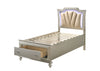 ACME Kaitlyn Synthetic Leather & Champagne Twin Bed with LED Model 27240T