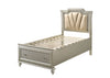 ACME Kaitlyn Synthetic Leather & Champagne Full Bed with Storage & LED Model 27245F