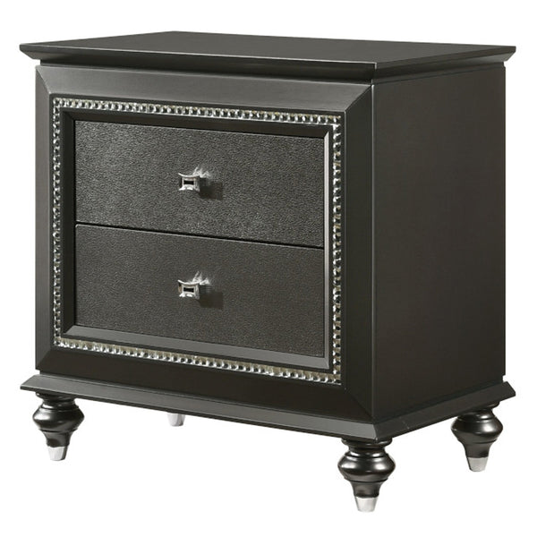 ACME Kaitlyn Metallic Gray Nightstand Model 27283