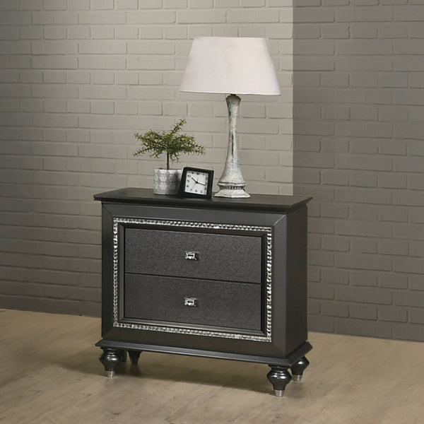 ACME Kaitlyn Metallic Gray Nightstand Model 27283