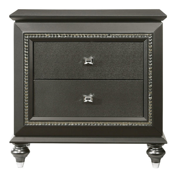 ACME Kaitlyn Metallic Gray Nightstand Model 27283