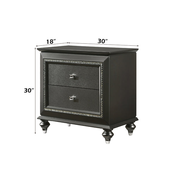 ACME Kaitlyn Metallic Gray Nightstand Model 27283