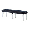 ACME Varian Dark Navy Velvet & Mirrored Bench Model 27357