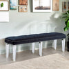 ACME Varian Dark Navy Velvet & Mirrored Bench Model 27357